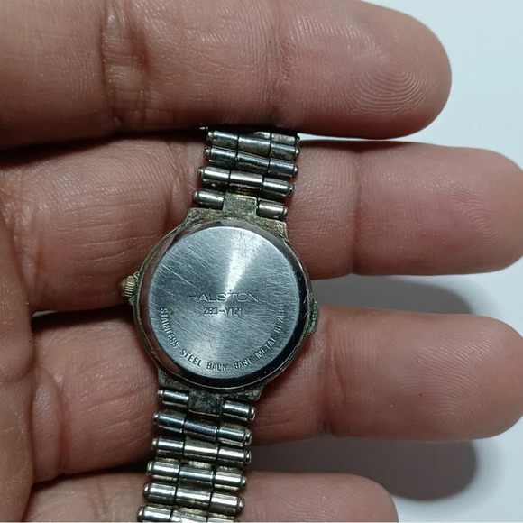 Vintage Halston Ladies Watch Diamond Accent Quartz Two Tone 293-v121 Working - Picture 7 of 7